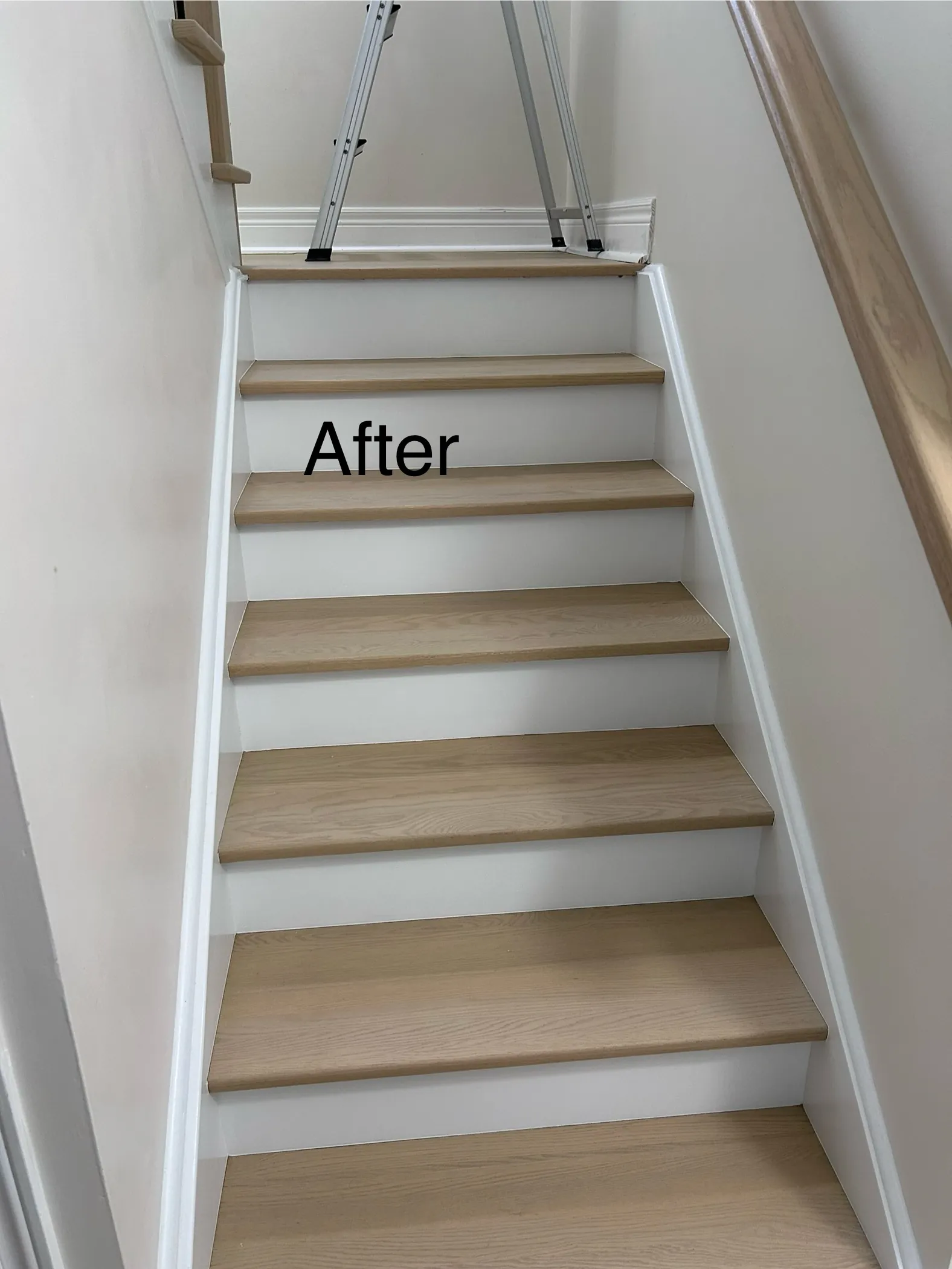 Iron Picket Staircase with Hardwood Stair Nosing Toronto