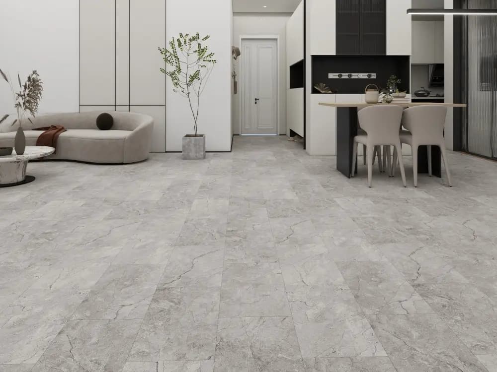 NAF Aqua Tile Chrome 7mm SPC Vinyl Tile Flooring - 12 x 24 inch stone look tile at BBS Flooring Markham