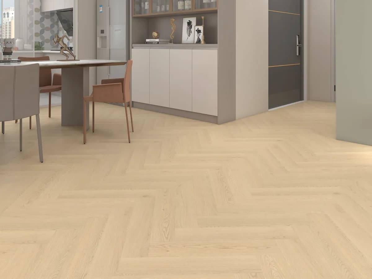 H01 Prestige Natural - Woden Vinyl Herringbone Collection