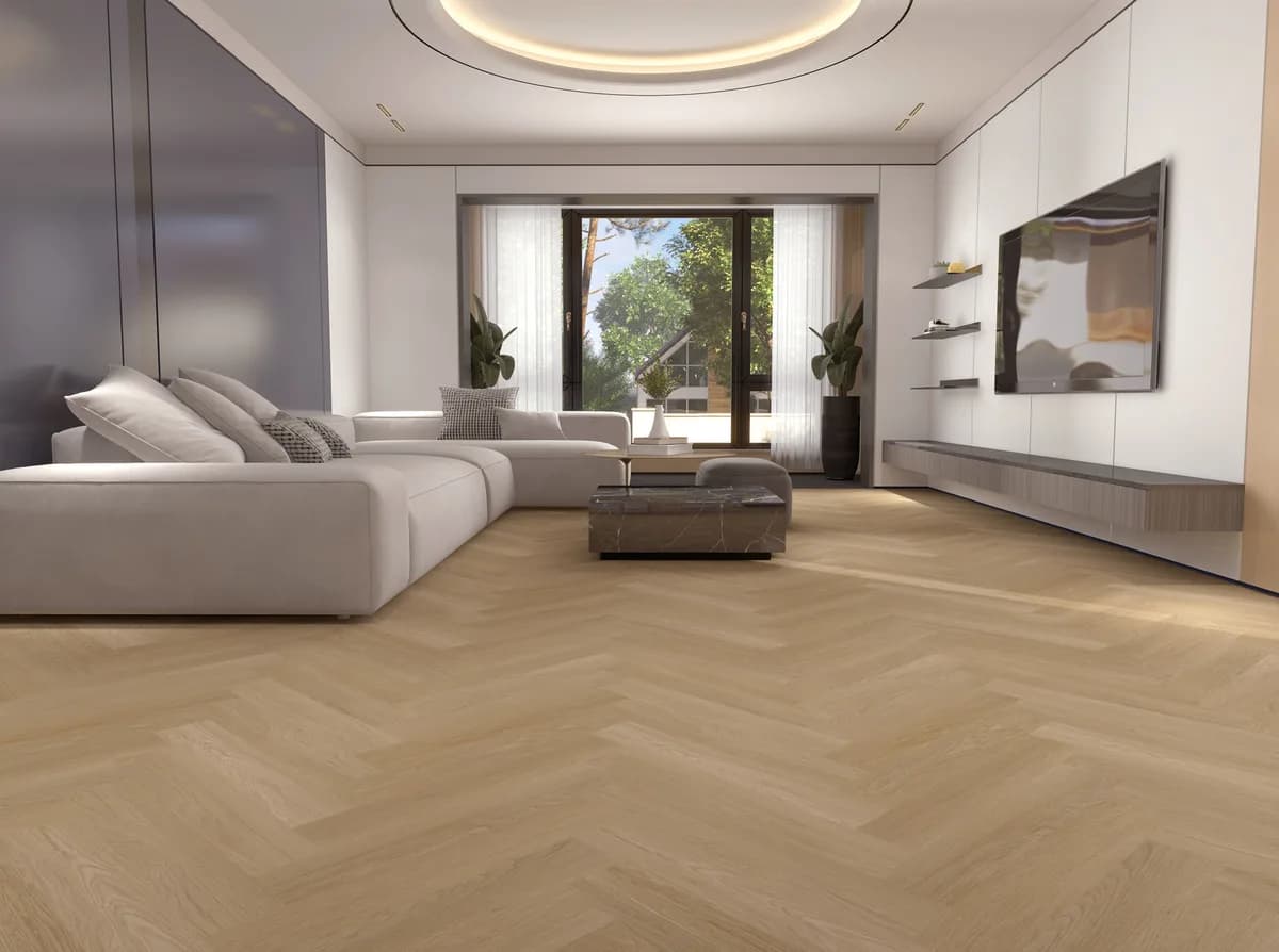 H03 Honey Oak - Woden Vinyl Herringbone Collection