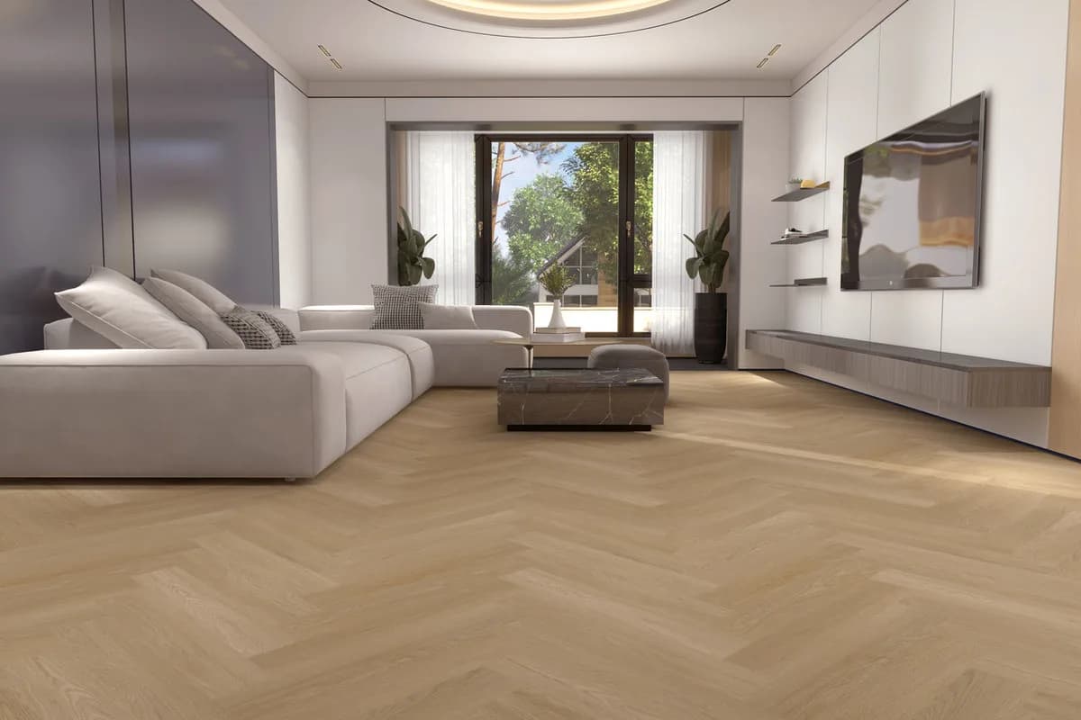 H03 Honey Oak - Woden Vinyl Herringbone Collection