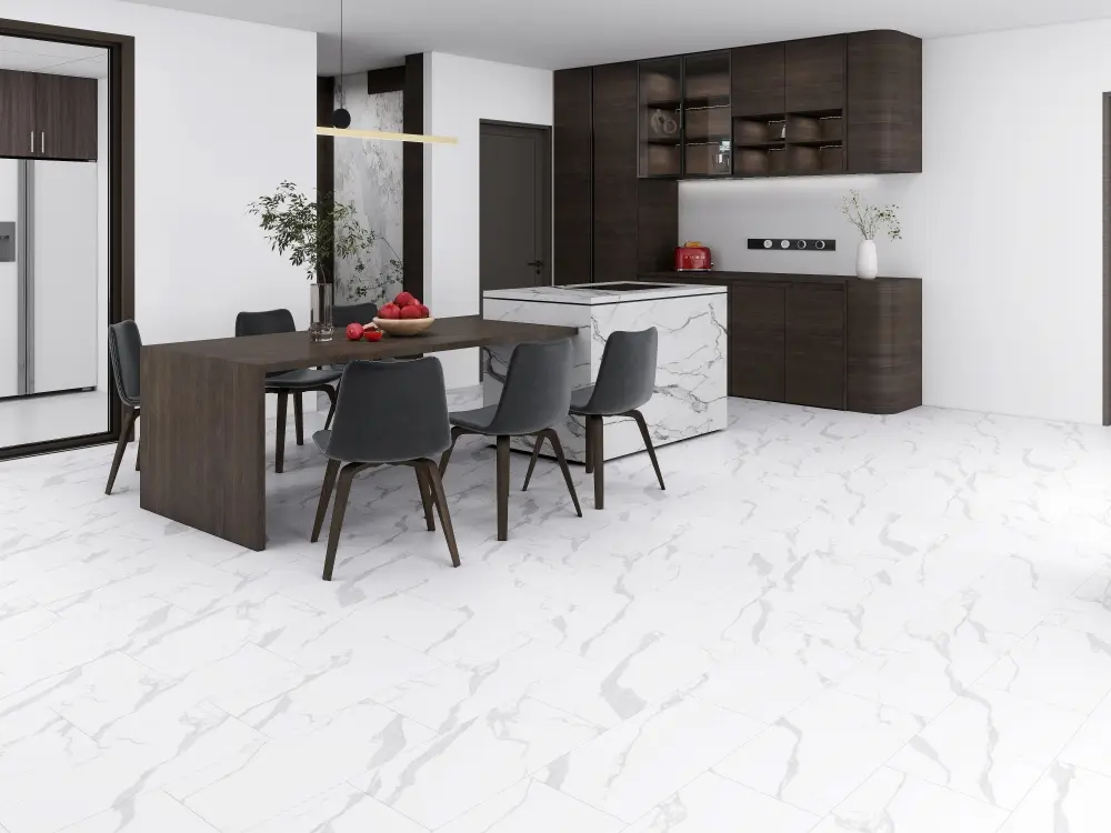 NAF Aqua Tile Marble 7mm SPC Vinyl Tile Flooring - 12 x 24 inch stone look tile at BBS Flooring Markham