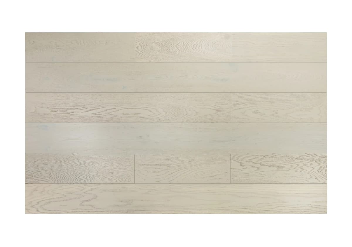 Greyish White Tosca Monarch Collection engineered hardwood flooring plank at BBS Flooring Markham