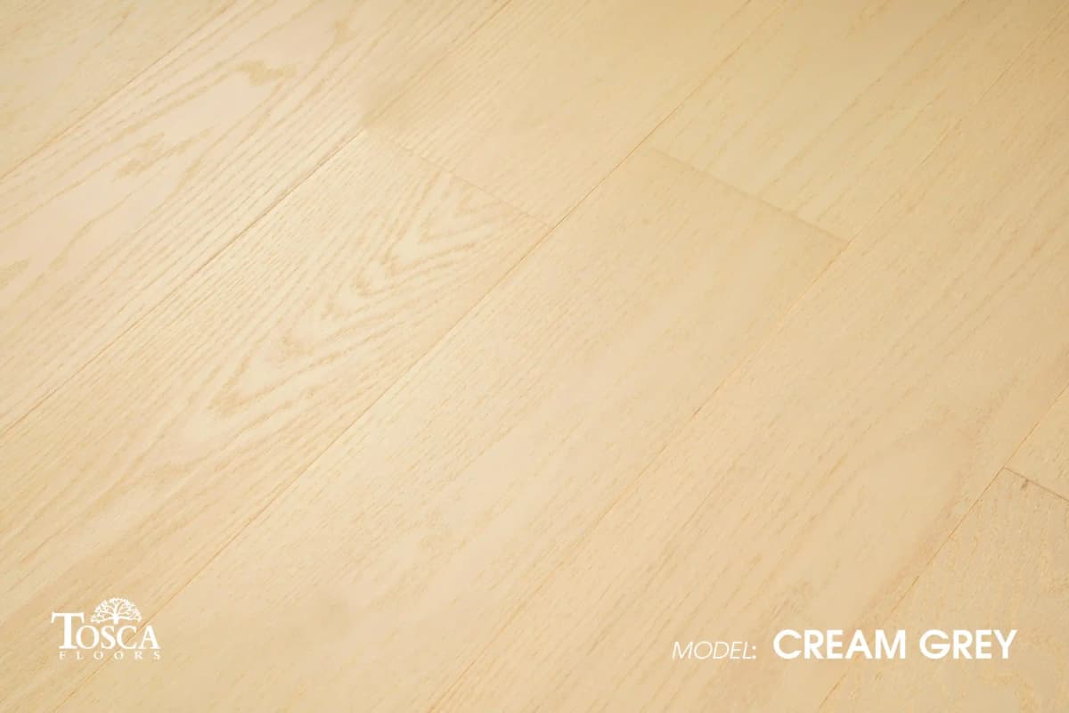 Cream Grey Tosca Prestige Collection engineered hardwood flooring plank at BBS Flooring Markham