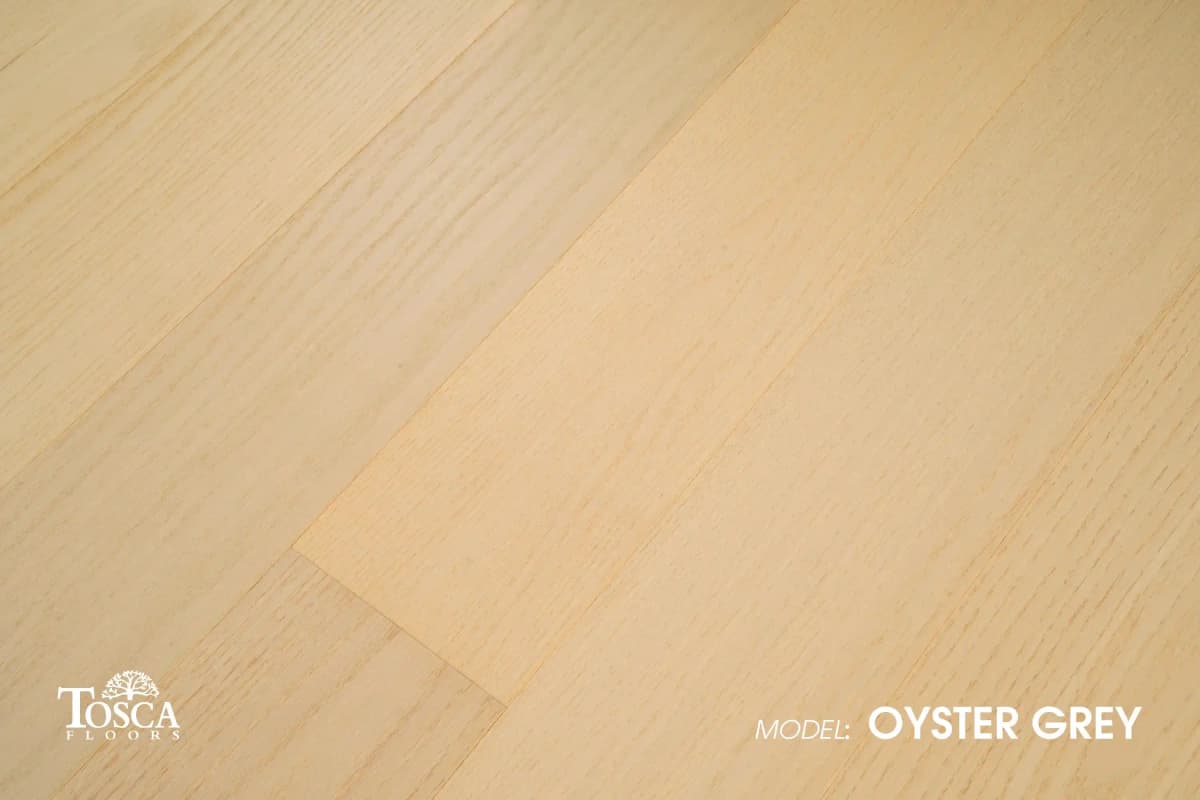 Oyster Grey Tosca Prestige Collection engineered hardwood flooring plank at BBS Flooring Markham